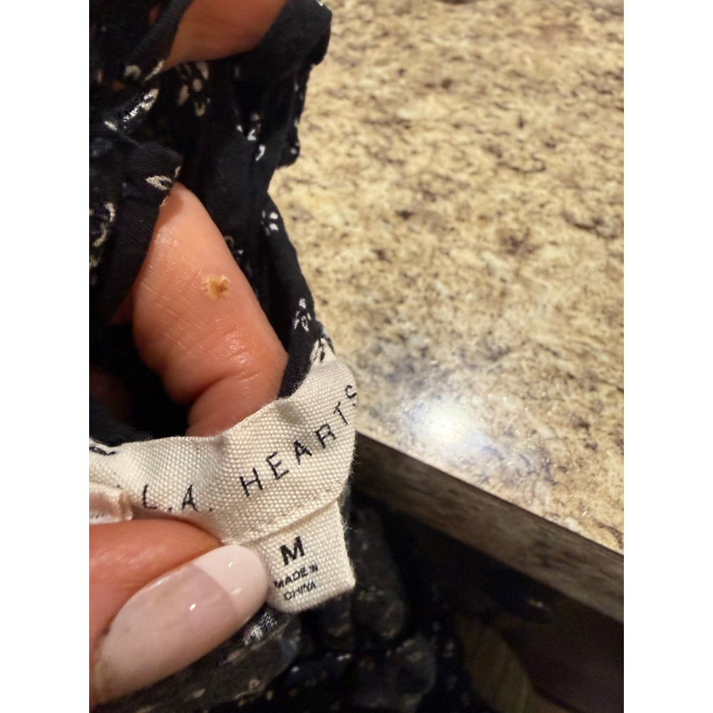 Women's lA Hearts Black & White Floral Mini Dress M - Picture 4 of 9